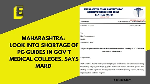 MARD write to DMRE about the shortage of PG guides in Maharashtra.