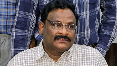Former Delhi University professor GN Saibaba addresses a press conference after he was released from the Nagpur Central Jail, two days after the Bombay High Court acquitted him in an alleged Maoist links case, in Nagpur, March 7, 2024.