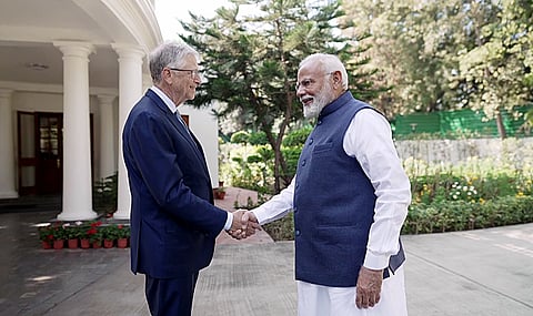 PM Narendra Modi and Bill Gates on Friday, March 29