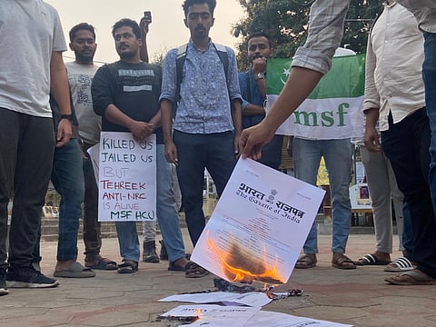 Student burn CAA notification condemning the act.
