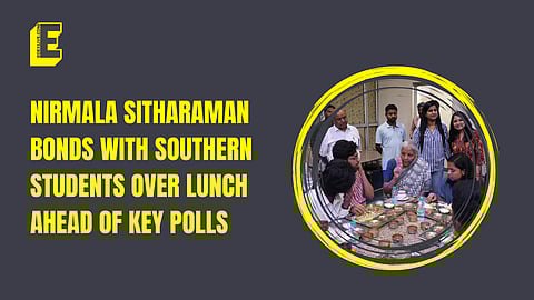 Nirmala Sitharaman bonds with southern students over lunch ahead of key polls
