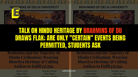 Poster of the talk organised by Brahmins of Delhi University