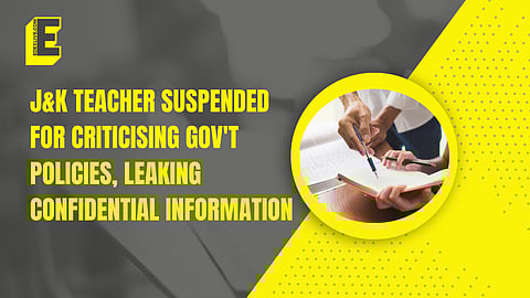 Jammu & Kashmir teacher suspended