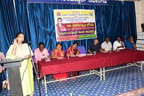 The chairperson addressing the programme