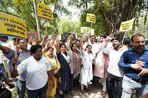 At the protest