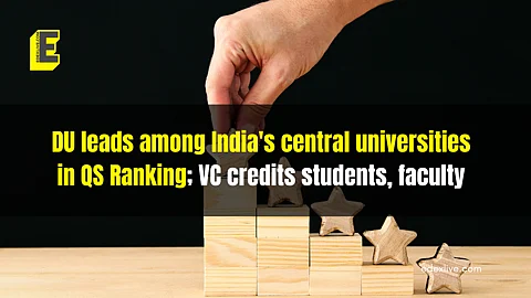Securing the top position among central universities in India, DU leapt to the seventh spot this year