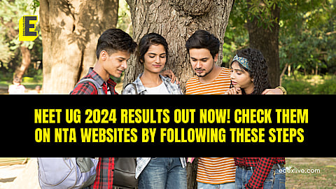 The results will also be available on neet.ntaonline.in