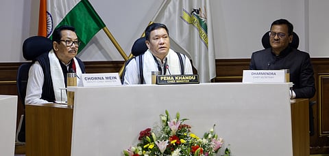 Pema Khandu, Chief Minister, Arunachal Pradesh along with officials