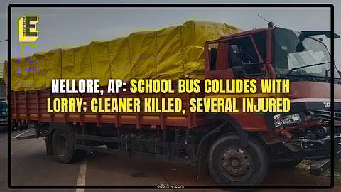 School bus collides with lorry in Nellore