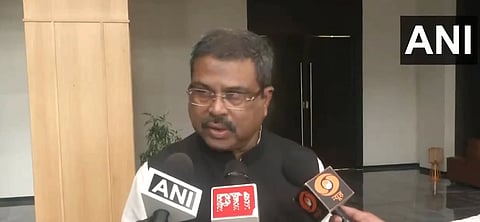 Dharmendra Pradhan while speaking to media about the same