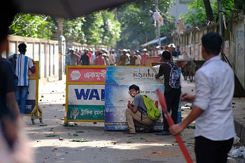 During the protests in Bangladesh