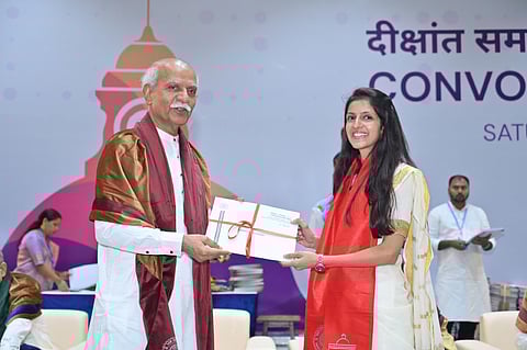Student receiving degree during the IIT Roorkee convocation