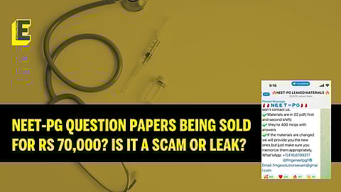 It is being claimed that the leaked material will be provided to students one day before the test