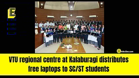 Students who received free laptops from VTU along with their teachers