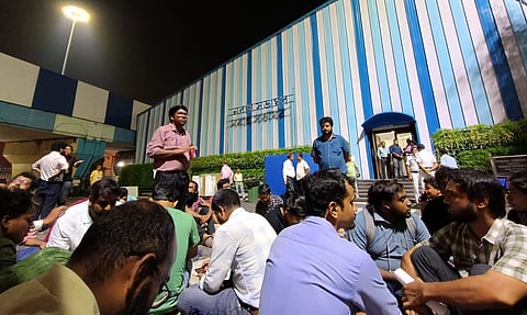 Delegates outside Nabanna