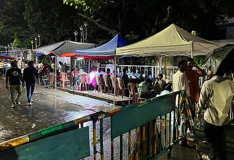 Visuals from the protest area