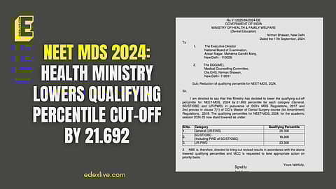 NEET MDS 2024 qualifying percentile to be reduced