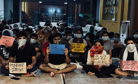 Students during their protest