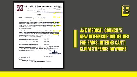 J&K Medical Council's new internship guidelines for FMGs