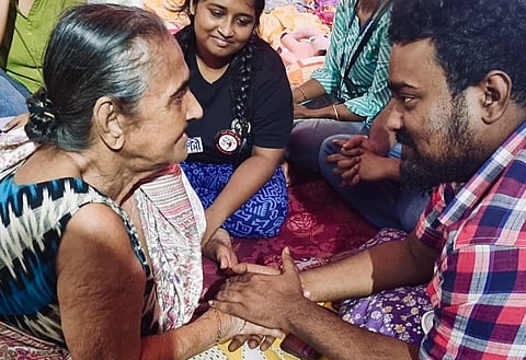 An 80-year-old seen supporting a junior doctor on hunger strike