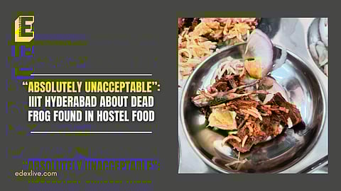 Students shared pictures of frog found in hostel food on social media