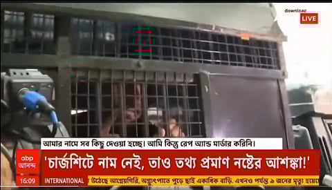 Accused Sanjay Roy inside the police vehicle