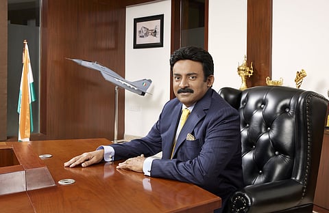 On the chairman's seat