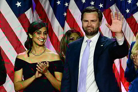 US Vice President Elect JD Vance with his wife Usha Vance