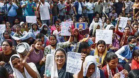 Visuals from protest site