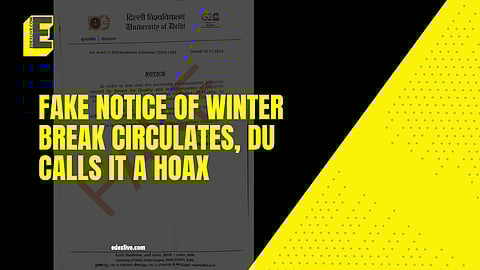 Fake notice of winter break