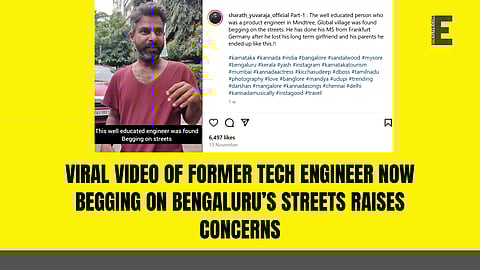 Former tech engineer now begging on Bengaluru’s streets
