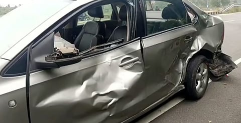 Image of the damaged car