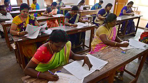 File photo of teachers attempting exam