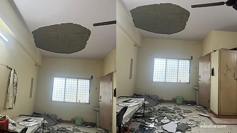 Bengaluru: Ceiling collapses in engineering college hostel; students share pictures