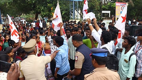 During the protests