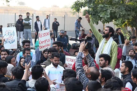 Visuals from Jamia students' protest
