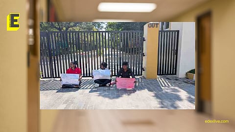 Scenes from the protest