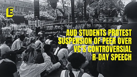 The suspension came after the student shared an email criticising the VC’s speech
