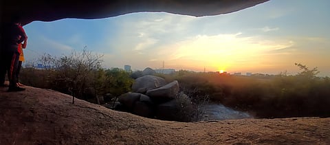 View of the sunset from Mushroom rocks