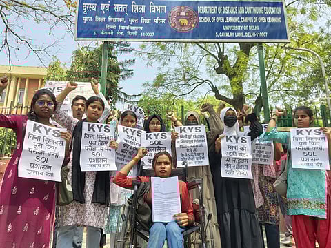 DU SOL: Students allege incomplete study material ahead of exams; stage protest
