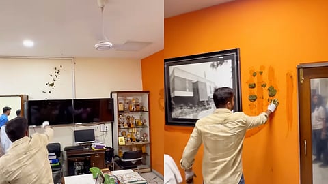 DUSU President smears cowdung on walls of Principal’s office in protest over Lakshmibai College incident