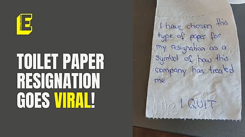 Resignation letter penned on toilet paper? Viral post puts focus on toxic work environments