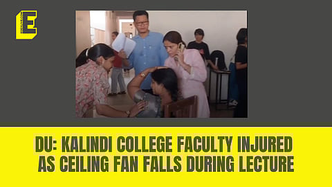 DU faculty injured as ceiling fan falls during lecture, sparks outrage over crumbling infrastructure