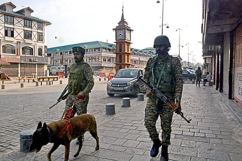 Security personal in Srinagar on Wednesday, May 7