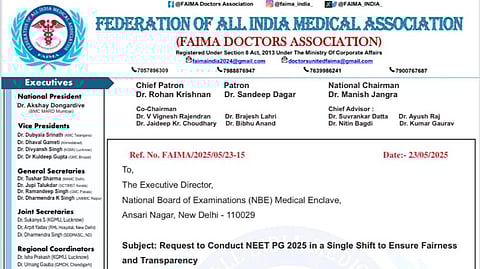 FAIMA emphasises that NEET PG determines career prospects and specialisation opportunities for thousands of medical graduates, making the examination's sanctity non-negotiable.