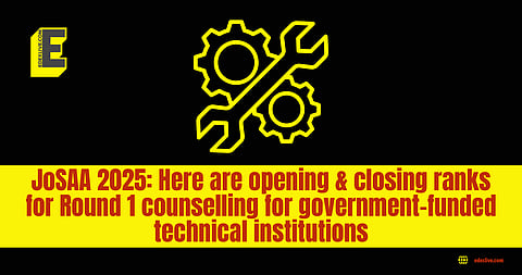 JoSAA 2025 GFTI counselling rank list