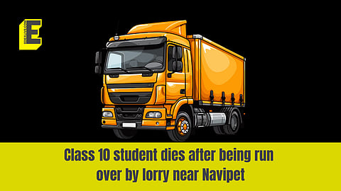 How did a lorry run over a student?