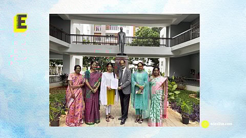 VM Muralidharan, Chairman, Ethiraj College offering admission letter with full scholarship to transgender student Shivin