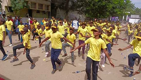 Students at the fitness initiative