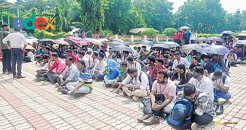 Students at Berhampur University protest over hostel fee hike